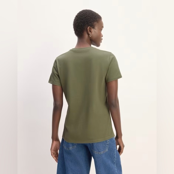 New Everlane Women Crew Neck Green Tee Shirt Size Small - Picture 8 of 9